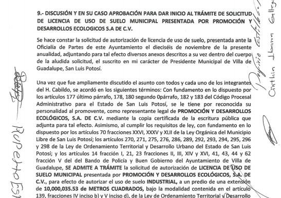 Latente la intención de instalar un tiradero toxico en Villa de Guadalupe