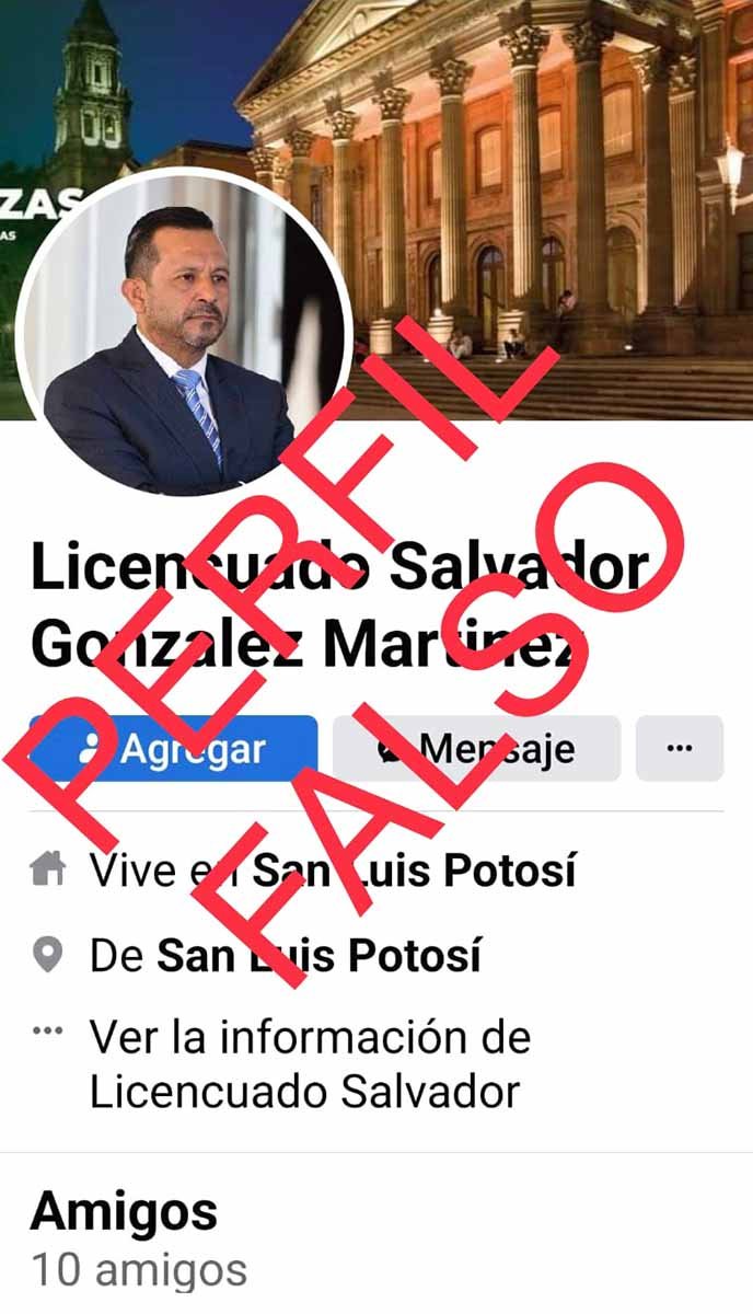 ALERTAN POR PERFIL FALSO EN FACEBOOK DEL SECRETARIO DE FINANZAS SALVADOR GONZÁLEZ