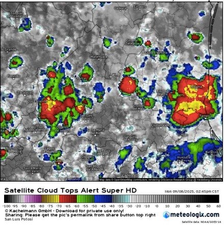 SAN LUIS POTOSÍ SE MANTIENE ALERTA POR LLUVIAS Y TORMENTAS