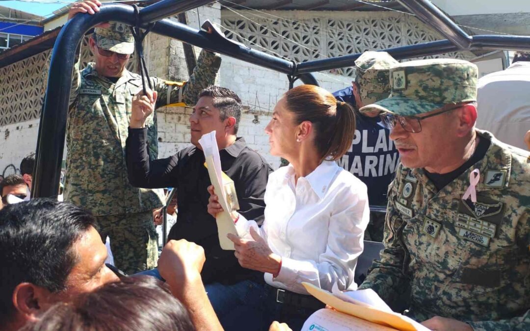 SHEINBAUM Y GALLARDO RECORREN COLONIAS AFECTADAS EN TAMAZUNCHALE SLP