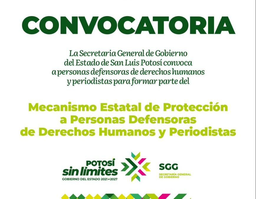 CONVOCAN A INTEGRAR EL MECANISMO DE PROTECCIÓN A PERIODISTAS Y DEFENSORES